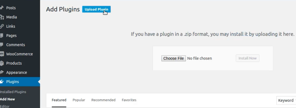 Upload WordPress Plugin