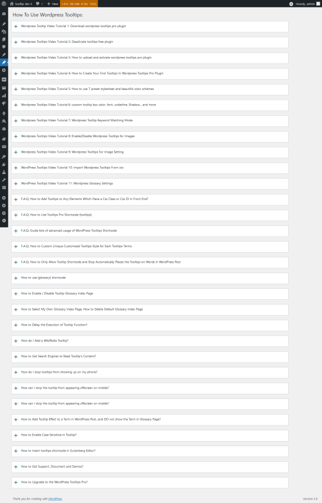 knowledge panel in wordpress tooltips pro plus 27.5.8