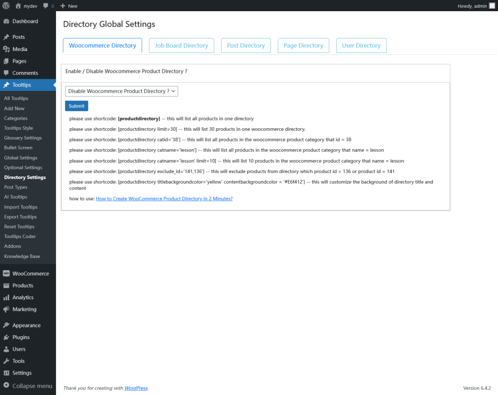 Tooltip 31.9.8,only use Bootstrap in directory settings page